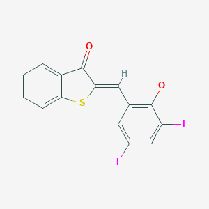 molecular formula C16H10I2O2S B391312 2-(3,5-diiodo-2-methoxybenzylidene)-1-benzothiophen-3(2H)-one 