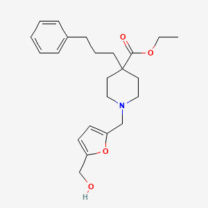 molecular formula C23H31NO4 B3913124 ethyl 1-{[5-(hydroxymethyl)-2-furyl]methyl}-4-(3-phenylpropyl)-4-piperidinecarboxylate 