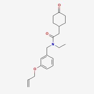 molecular formula C20H27NO3 B3913174 N-[3-(allyloxy)benzyl]-N-ethyl-2-(4-oxocyclohexyl)acetamide 