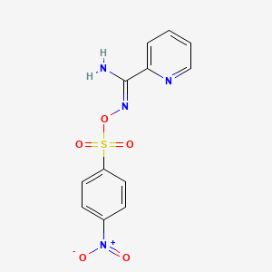 molecular formula C12H10N4O5S B3913190 N'-{[(4-nitrophenyl)sulfonyl]oxy}-2-pyridinecarboximidamide 