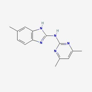 molecular formula C14H15N5 B3913221 N-(4,6-dimethyl-2-pyrimidinyl)-5-methyl-1H-benzimidazol-2-amine 