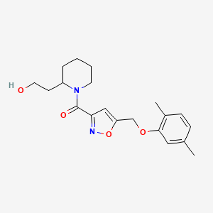 molecular formula C20H26N2O4 B3913234 2-[1-({5-[(2,5-dimethylphenoxy)methyl]-3-isoxazolyl}carbonyl)-2-piperidinyl]ethanol 