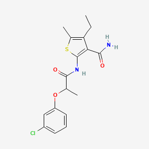 2-{[2-(3-Chlorophenoxy)propanoyl]amino}-4-ethyl-5-methylthiophene-3-carboxamide