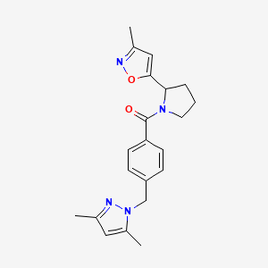 5-(1-{4-[(3,5-dimethyl-1H-pyrazol-1-yl)methyl]benzoyl}pyrrolidin-2-yl)-3-methylisoxazole