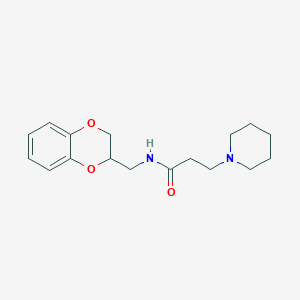 molecular formula C17H24N2O3 B3913309 N-(2,3-dihydro-1,4-benzodioxin-2-ylmethyl)-3-(1-piperidinyl)propanamide 