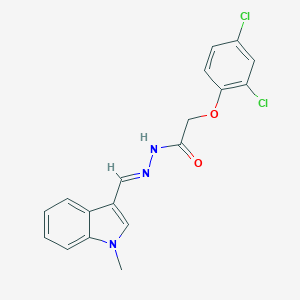 molecular formula C18H15Cl2N3O2 B391331 2-(2,4-dichlorophenoxy)-N'-[(1-methyl-1H-indol-3-yl)methylene]acetohydrazide CAS No. 366460-54-0