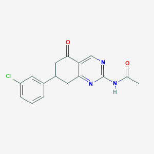 N-[7-(3-chlorophenyl)-5-oxo-7,8-dihydro-6H-quinazolin-2-yl]acetamide