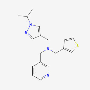 molecular formula C18H22N4S B3913319 1-(1-isopropyl-1H-pyrazol-4-yl)-N-(pyridin-3-ylmethyl)-N-(3-thienylmethyl)methanamine 