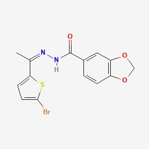 N'-[1-(5-bromo-2-thienyl)ethylidene]-1,3-benzodioxole-5-carbohydrazide