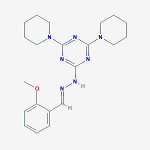 molecular formula C21H29N7O B391336 2-Methoxybenzaldehyde [4,6-di(1-piperidinyl)-1,3,5-triazin-2-yl]hydrazone 