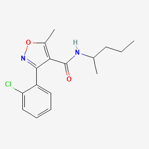 3-(2-chlorophenyl)-5-methyl-N-(1-methylbutyl)-4-isoxazolecarboxamide