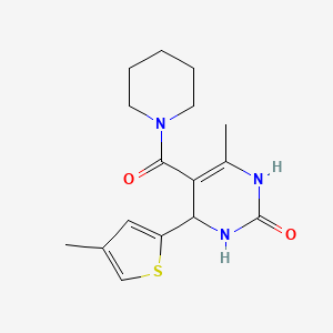 molecular formula C16H21N3O2S B3913397 6-methyl-4-(4-methyl-2-thienyl)-5-(1-piperidinylcarbonyl)-3,4-dihydro-2(1H)-pyrimidinone 