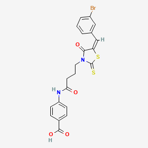 molecular formula C21H17BrN2O4S2 B3913421 4-({4-[5-(3-bromobenzylidene)-4-oxo-2-thioxo-1,3-thiazolidin-3-yl]butanoyl}amino)benzoic acid 