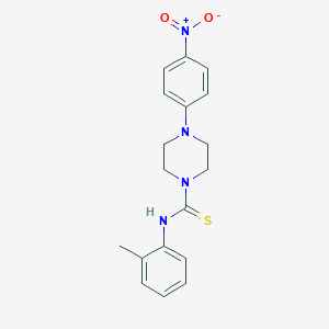 molecular formula C18H20N4O2S B391343 4-{4-nitrophenyl}-N-(2-methylphenyl)-1-piperazinecarbothioamide 