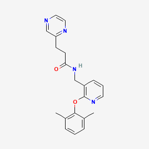 N-{[2-(2,6-dimethylphenoxy)-3-pyridinyl]methyl}-3-(2-pyrazinyl)propanamide