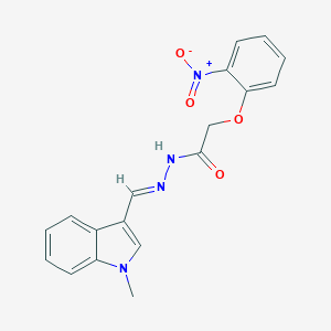 molecular formula C18H16N4O4 B391345 2-{2-nitrophenoxy}-N'-[(1-methyl-1H-indol-3-yl)methylene]acetohydrazide CAS No. 496774-92-6