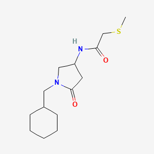 N-[1-(cyclohexylmethyl)-5-oxo-3-pyrrolidinyl]-2-(methylthio)acetamide