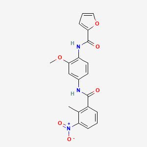 molecular formula C20H17N3O6 B3913486 N-{2-methoxy-4-[(2-methyl-3-nitrobenzoyl)amino]phenyl}-2-furamide 