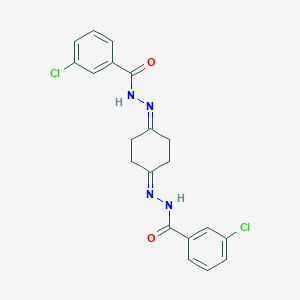 3-chloro-N-[[4-[(3-chlorobenzoyl)hydrazinylidene]cyclohexylidene]amino]benzamide