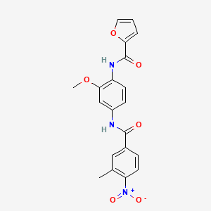 molecular formula C20H17N3O6 B3913549 N-{2-methoxy-4-[(3-methyl-4-nitrobenzoyl)amino]phenyl}-2-furamide 