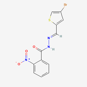 molecular formula C12H8BrN3O3S B3913550 N'-[(4-bromo-2-thienyl)methylene]-2-nitrobenzohydrazide 