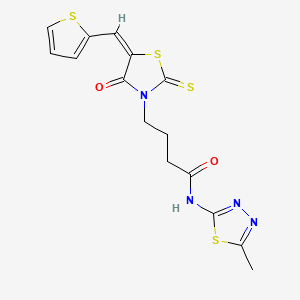 molecular formula C15H14N4O2S4 B3913574 N-(5-methyl-1,3,4-thiadiazol-2-yl)-4-[4-oxo-5-(2-thienylmethylene)-2-thioxo-1,3-thiazolidin-3-yl]butanamide 