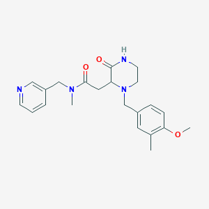 molecular formula C22H28N4O3 B3913595 2-[1-(4-methoxy-3-methylbenzyl)-3-oxo-2-piperazinyl]-N-methyl-N-(3-pyridinylmethyl)acetamide 