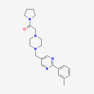 2-(3-methylphenyl)-5-{[4-(2-oxo-2-pyrrolidin-1-ylethyl)piperazin-1-yl]methyl}pyrimidine