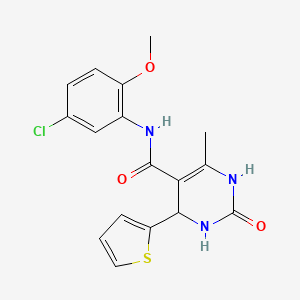 molecular formula C17H16ClN3O3S B3913646 N-(5-chloro-2-methoxyphenyl)-6-methyl-2-oxo-4-thiophen-2-yl-3,4-dihydro-1H-pyrimidine-5-carboxamide 