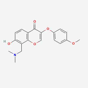 molecular formula C19H19NO5 B3913652 8-[(dimethylamino)methyl]-7-hydroxy-3-(4-methoxyphenoxy)-4H-chromen-4-one 