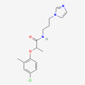 molecular formula C16H20ClN3O2 B3913679 2-(4-chloro-2-methylphenoxy)-N-[3-(1H-imidazol-1-yl)propyl]propanamide 