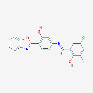 2-({[4-(1,3-Benzoxazol-2-yl)-3-hydroxyphenyl]imino}methyl)-4-chloro-6-iodophenol