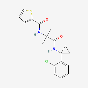 N-(2-{[1-(2-chlorophenyl)cyclopropyl]amino}-1,1-dimethyl-2-oxoethyl)thiophene-2-carboxamide