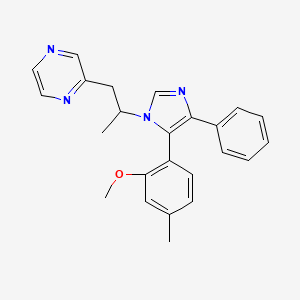 molecular formula C24H24N4O B3913734 2-{2-[5-(2-methoxy-4-methylphenyl)-4-phenyl-1H-imidazol-1-yl]propyl}pyrazine 