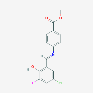 Methyl 4-[(5-chloro-2-hydroxy-3-iodobenzylidene)amino]benzoate