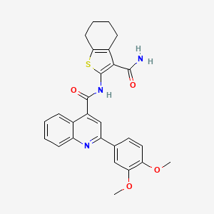 N~4~-[3-(AMINOCARBONYL)-4,5,6,7-TETRAHYDRO-1-BENZOTHIOPHEN-2-YL]-2-(3,4-DIMETHOXYPHENYL)-4-QUINOLINECARBOXAMIDE