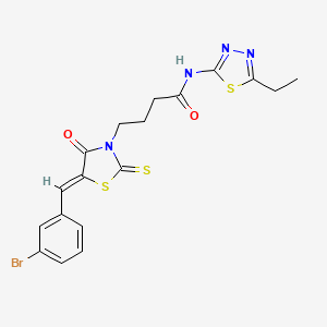 4-[5-(3-bromobenzylidene)-4-oxo-2-thioxo-1,3-thiazolidin-3-yl]-N-(5-ethyl-1,3,4-thiadiazol-2-yl)butanamide