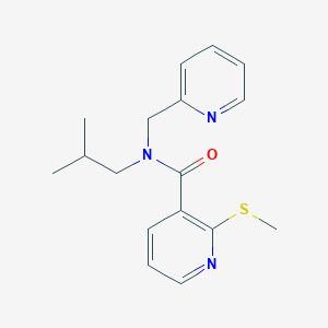 molecular formula C17H21N3OS B3913849 N-isobutyl-2-(methylthio)-N-(pyridin-2-ylmethyl)nicotinamide 