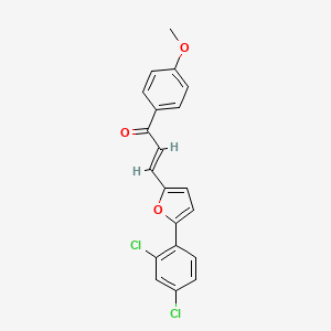 molecular formula C20H14Cl2O3 B3913855 (2E)-3-[5-(2,4-dichlorophenyl)furan-2-yl]-1-(4-methoxyphenyl)prop-2-en-1-one 