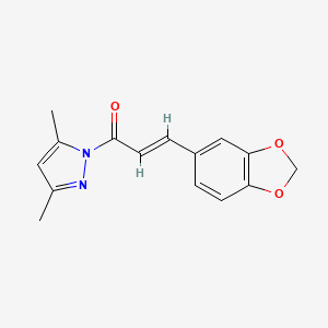 molecular formula C15H14N2O3 B3913863 (E)-3-(1,3-benzodioxol-5-yl)-1-(3,5-dimethylpyrazol-1-yl)prop-2-en-1-one 