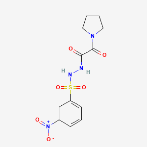 N'-[(3-nitrophenyl)sulfonyl]-2-oxo-2-(1-pyrrolidinyl)acetohydrazide