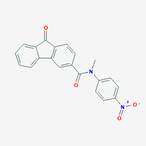 molecular formula C21H14N2O4 B391387 N-{4-nitrophenyl}-N-methyl-9-oxo-9H-fluorene-3-carboxamide 