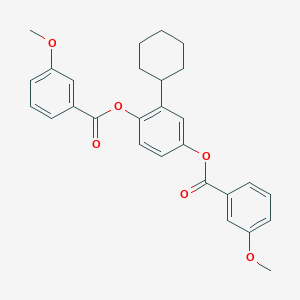 molecular formula C28H28O6 B391390 2-Cyclohexyl-4-[(3-methoxybenzoyl)oxy]phenyl 3-methoxybenzoate 