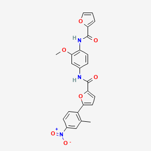 molecular formula C24H19N3O7 B3913913 N-[4-(furan-2-carbonylamino)-3-methoxyphenyl]-5-(2-methyl-4-nitrophenyl)furan-2-carboxamide 