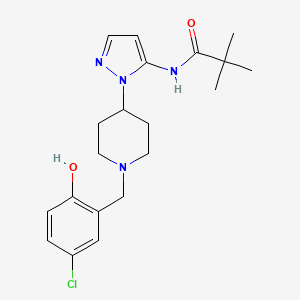 N-{1-[1-(5-chloro-2-hydroxybenzyl)-4-piperidinyl]-1H-pyrazol-5-yl}-2,2-dimethylpropanamide