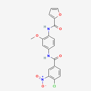 molecular formula C19H14ClN3O6 B3913942 N-{4-[(4-chloro-3-nitrobenzoyl)amino]-2-methoxyphenyl}-2-furamide 