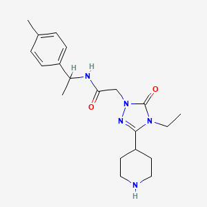 2-[4-ethyl-5-oxo-3-(4-piperidinyl)-4,5-dihydro-1H-1,2,4-triazol-1-yl]-N-[1-(4-methylphenyl)ethyl]acetamide hydrochloride