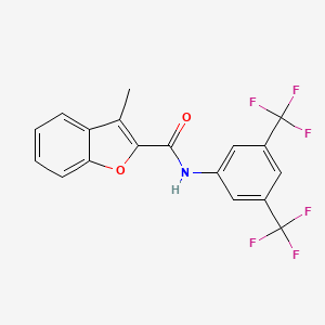 molecular formula C18H11F6NO2 B3913962 N-[3,5-bis(trifluoromethyl)phenyl]-3-methyl-1-benzofuran-2-carboxamide 