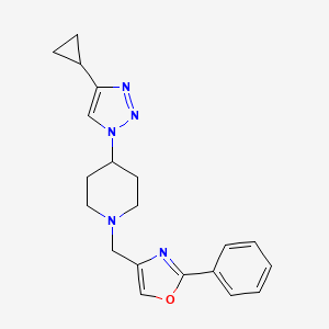 4-[[4-(4-Cyclopropyltriazol-1-yl)piperidin-1-yl]methyl]-2-phenyl-1,3-oxazole