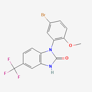 molecular formula C15H10BrF3N2O2 B3914005 3-(5-bromo-2-methoxyphenyl)-6-(trifluoromethyl)-1H-benzimidazol-2-one 